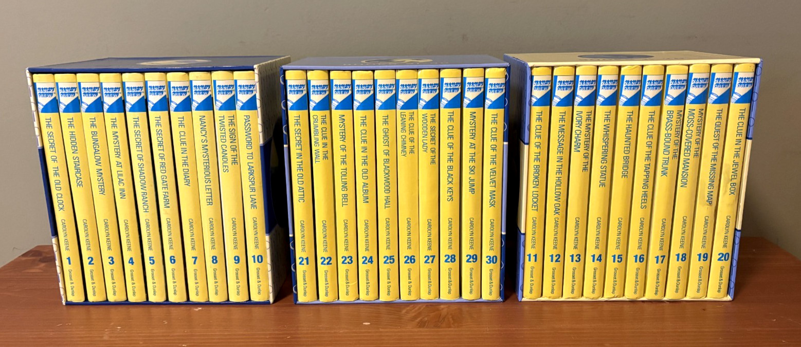 The Nancy Drew Mystery Stories Collection in 3 Box Sets (1-10, 11-20, 21-30)