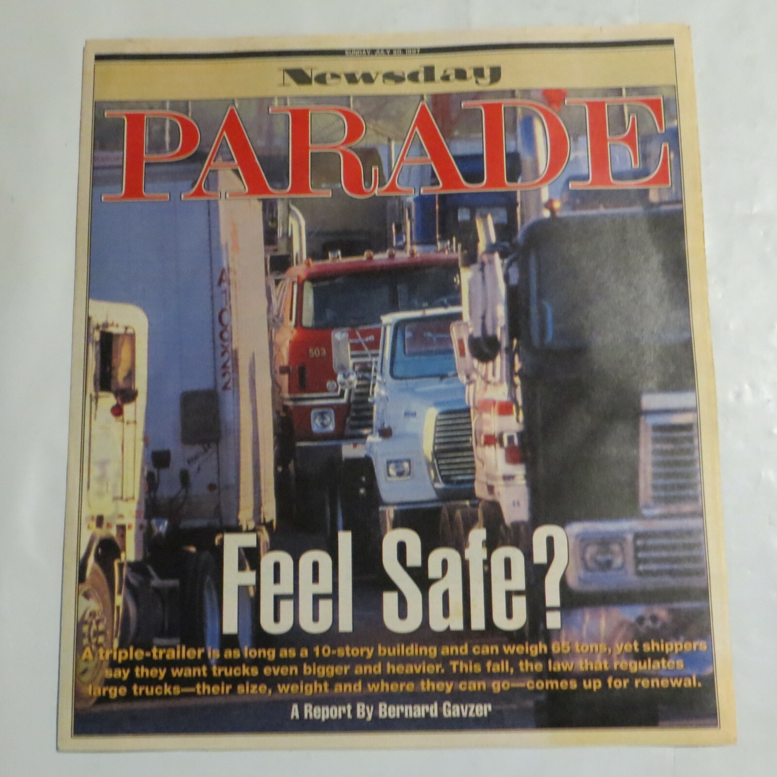 Newsday Parade 1997 July Trucks Shippers New Law Not Safe N6