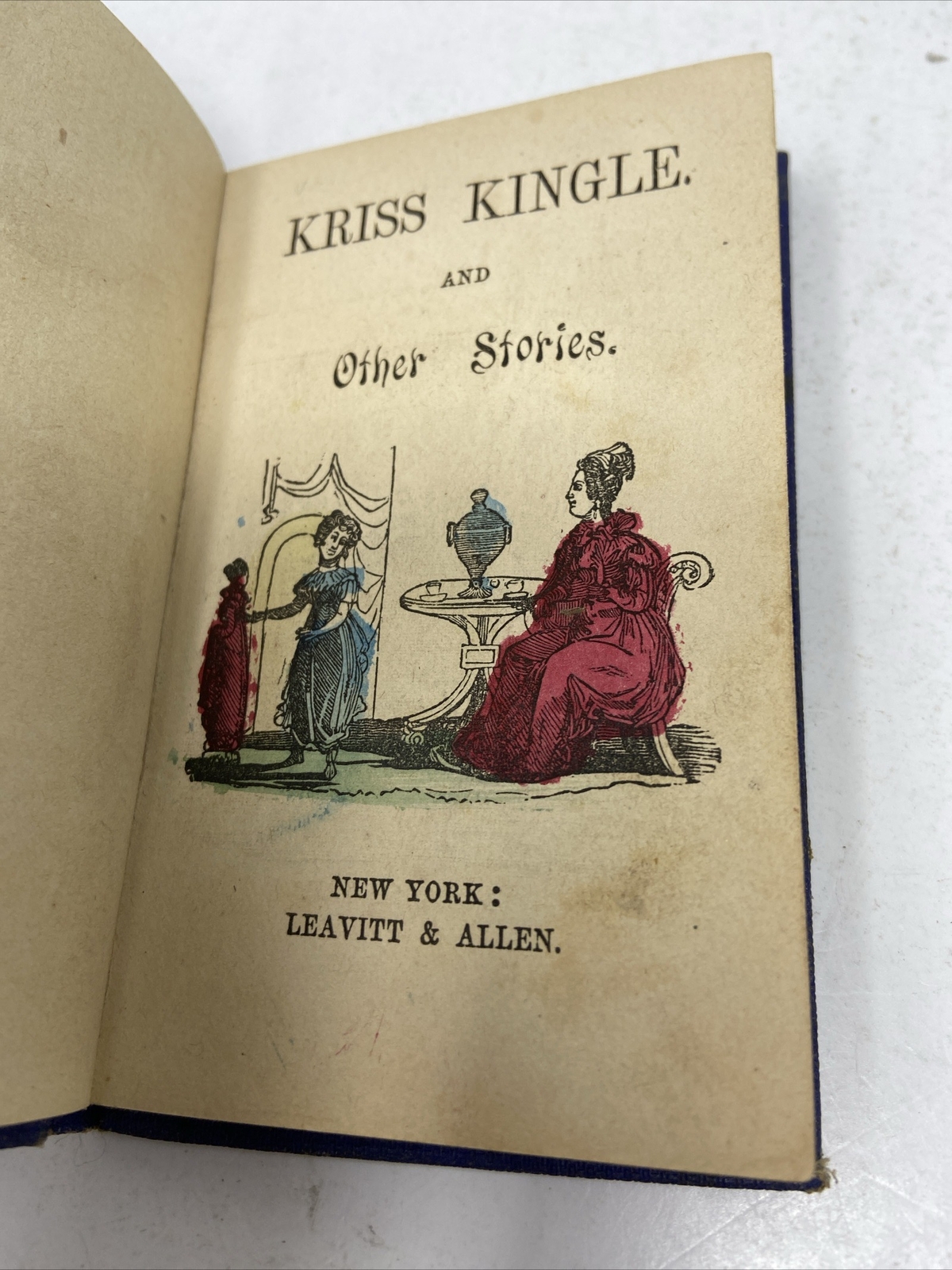 1880’s Antique Mini Kriss Kringle Illustrated Hand Colored Mini Book Christmas