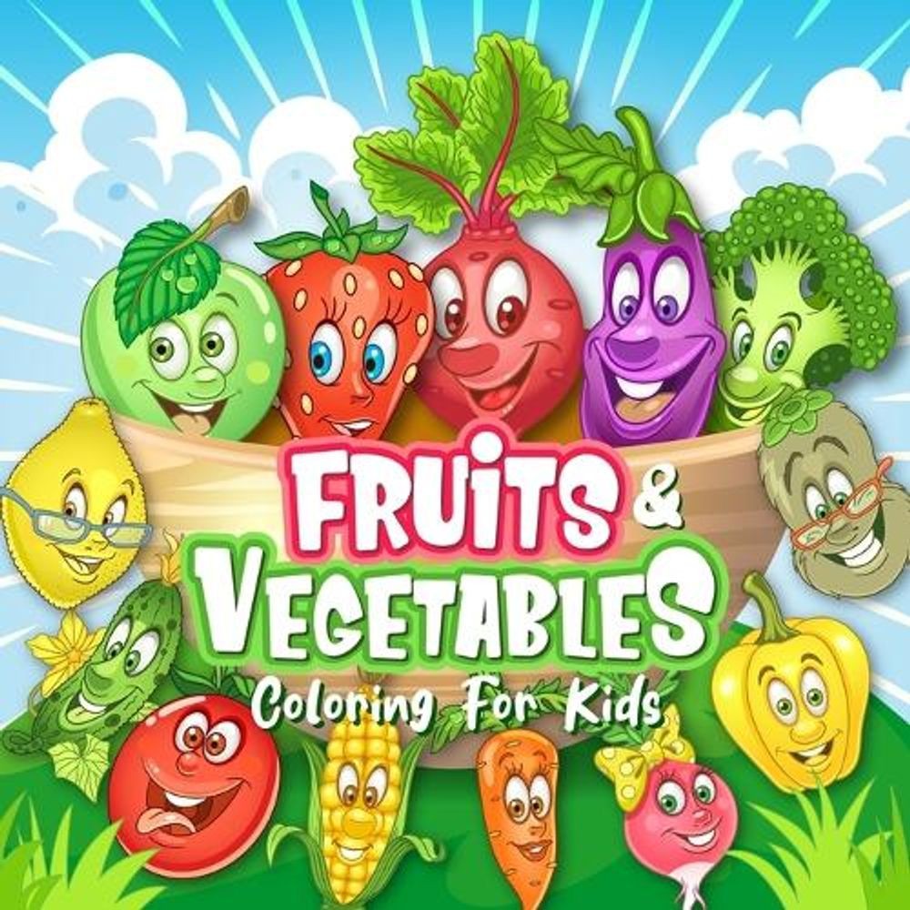 FRUITS & VEGETABLES Coloring Book for Kids by Oliver Brooks (English) Paperback