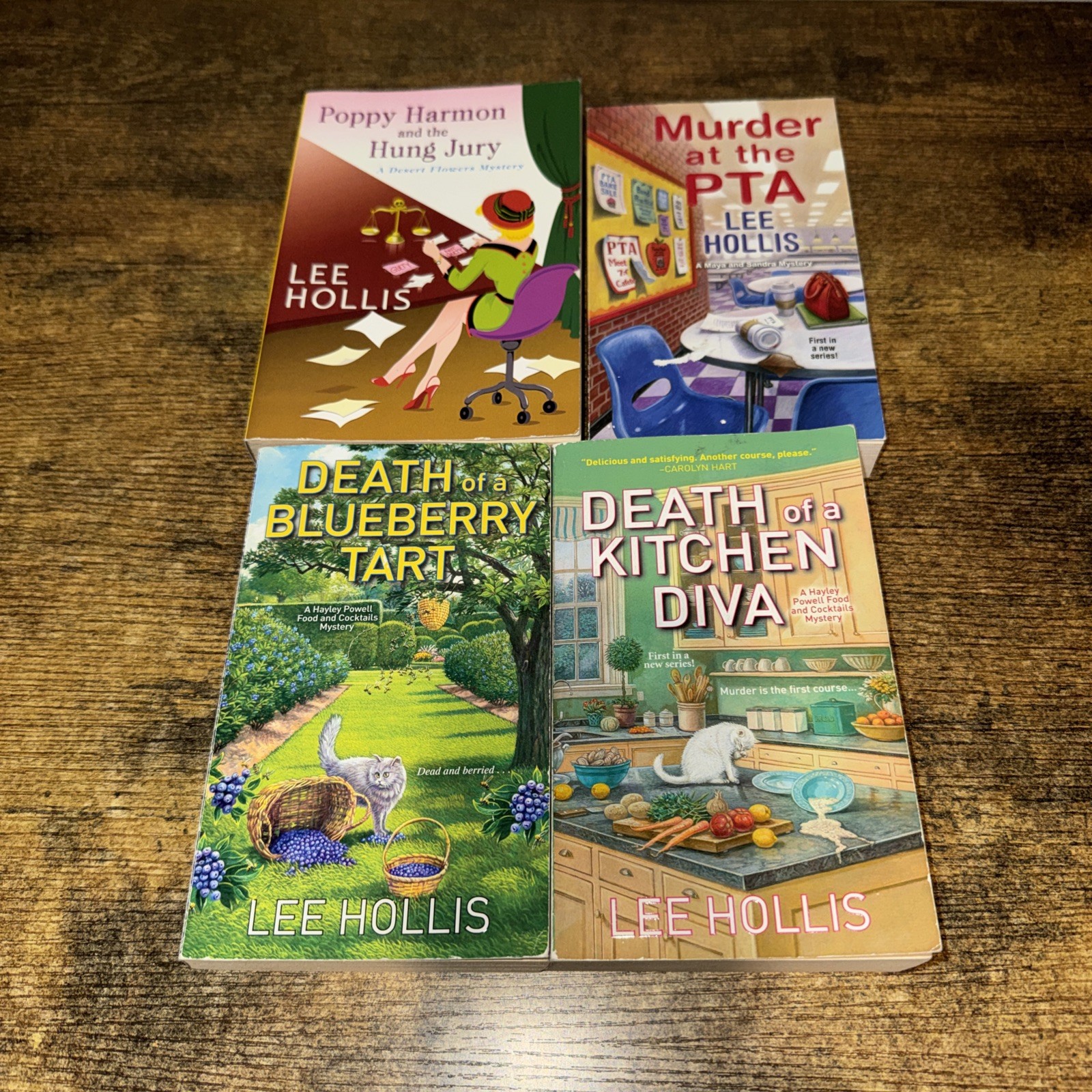 Lee Hollis lot of 4 paperback books 2 Haley Powell Food & Cocktails Cozy Mystery