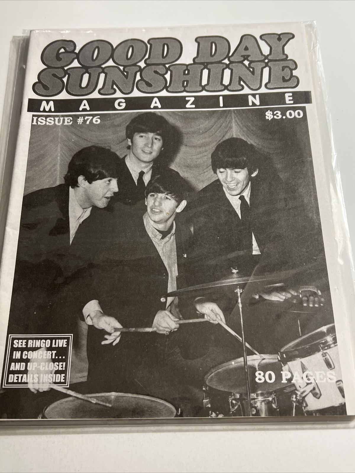 Good Day Sunshine Magazine The Beatles Cover Issue # 76 – 80 Pages Ringo Live Ad