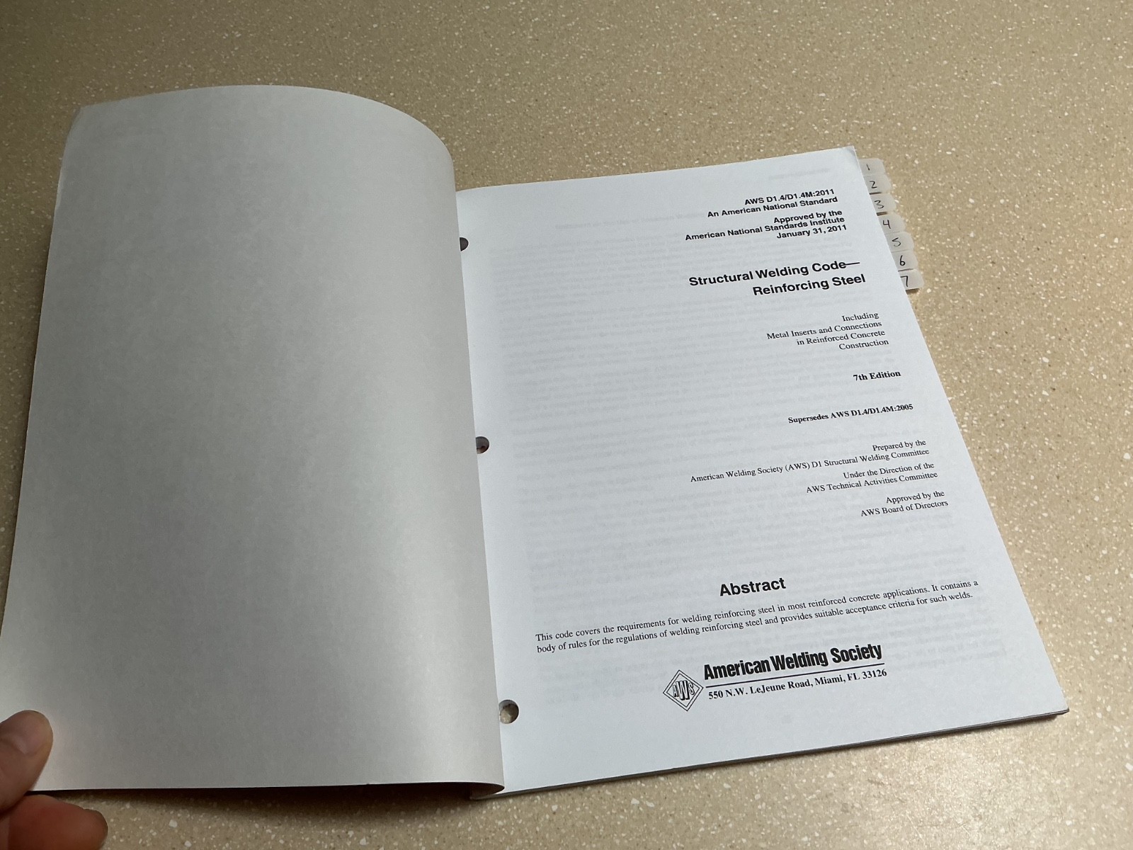 AWS D1.4, 2011, Structural Welding Code Steel Reinforcing Bars