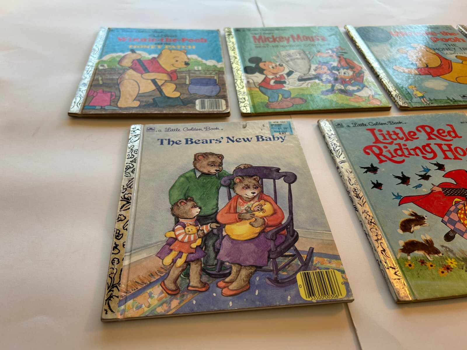 Little Golden Books Lot of 7- Mickey, Winnie, Little Red, Bears,Grover,Lady & Tr