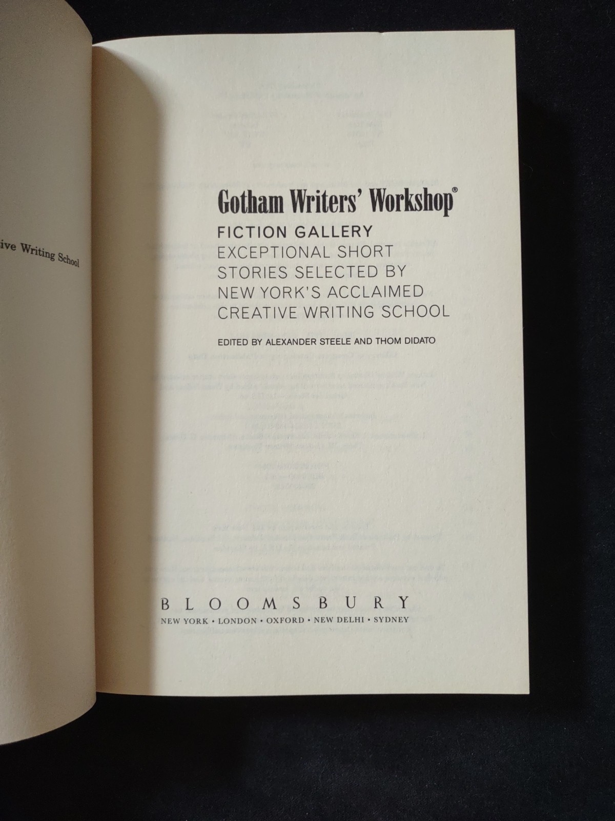 Gotham Writers Workshop Fiction Gallery Exceptional Short Stories Softcover Book