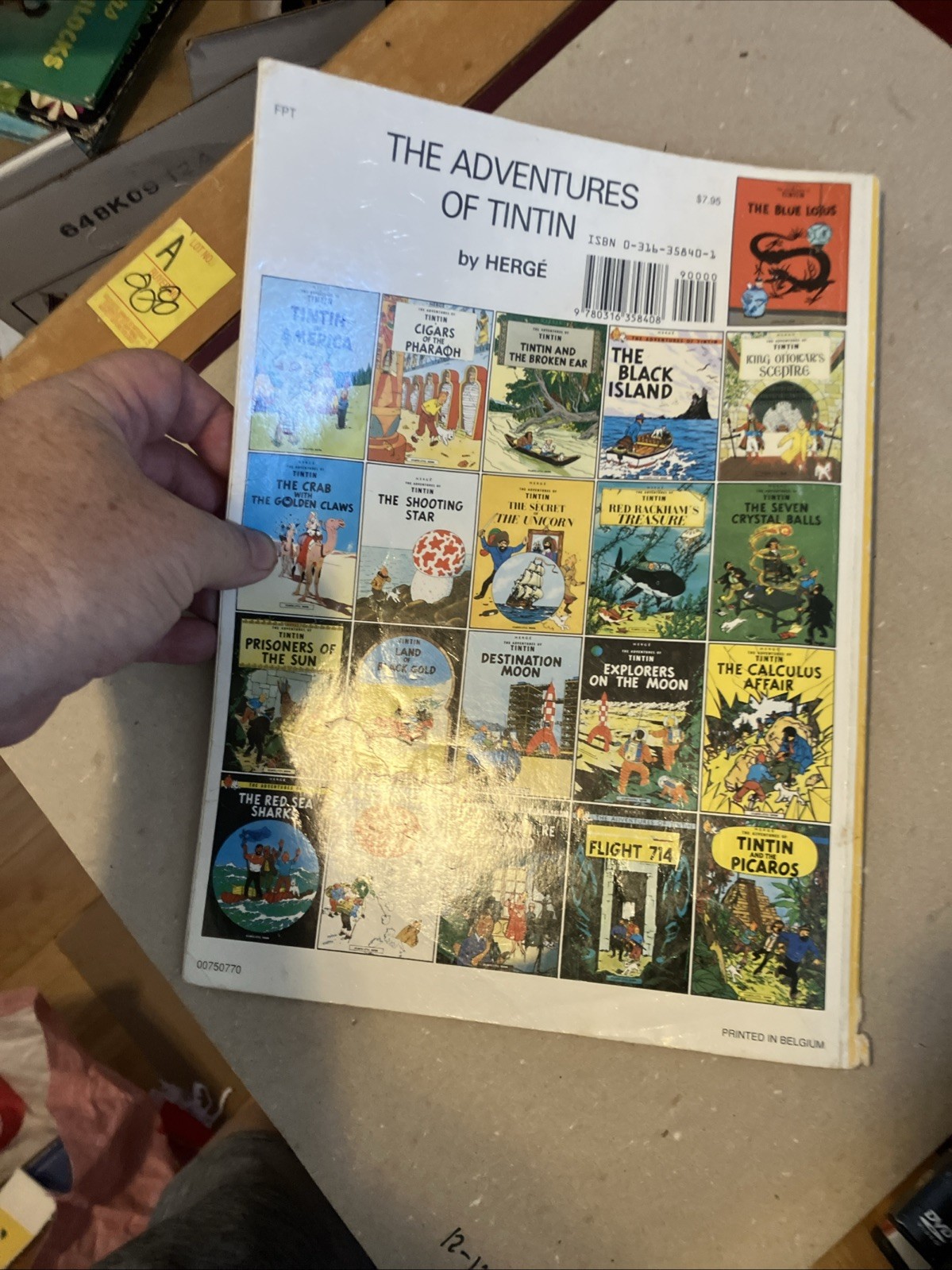 Vintage Herge Adventures of Tintin lot of 11 “AS-IS” Worn Used paperback comic