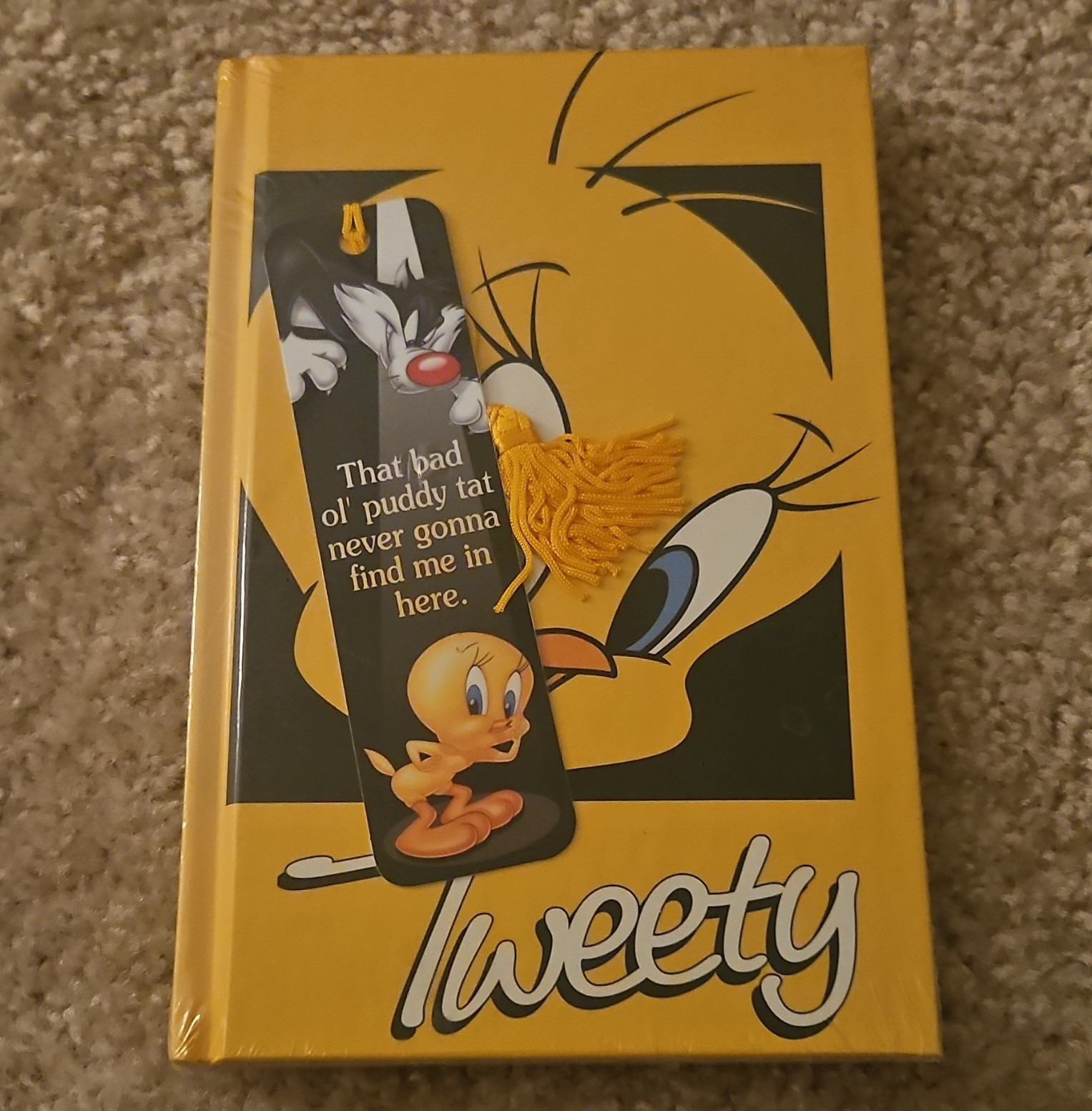 Vtg 1998 Loony Tunes Tweety Bird Lined Journal Notebook w/bookmark, sealed new