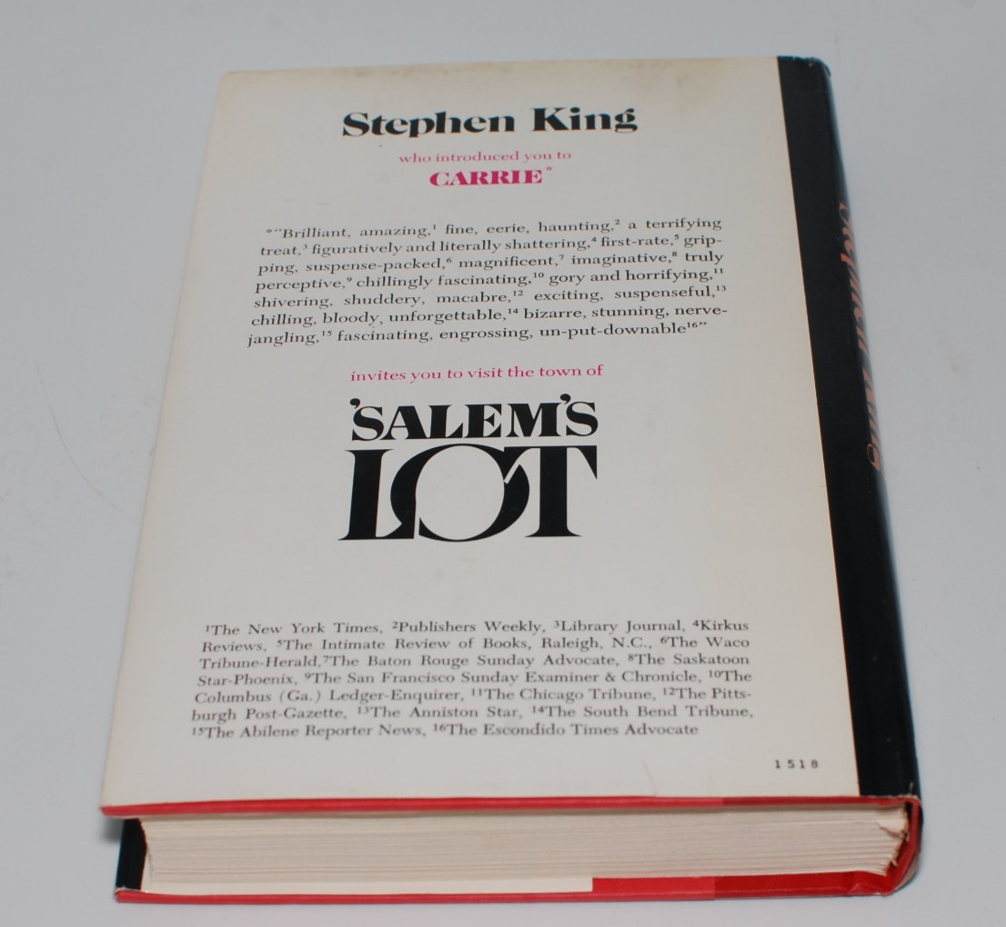 SALEM’S LOT by Stephen King (1975, Hardcover) Book Club Edition BCE