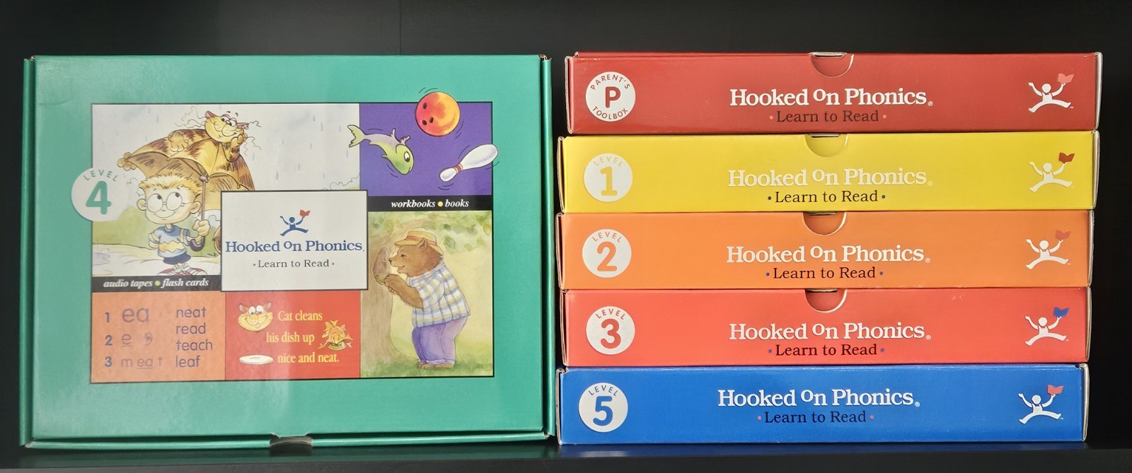 Hooked on Phonics Learn To Read Books Set Levels 1 – 5 Parent Kit Homeschool