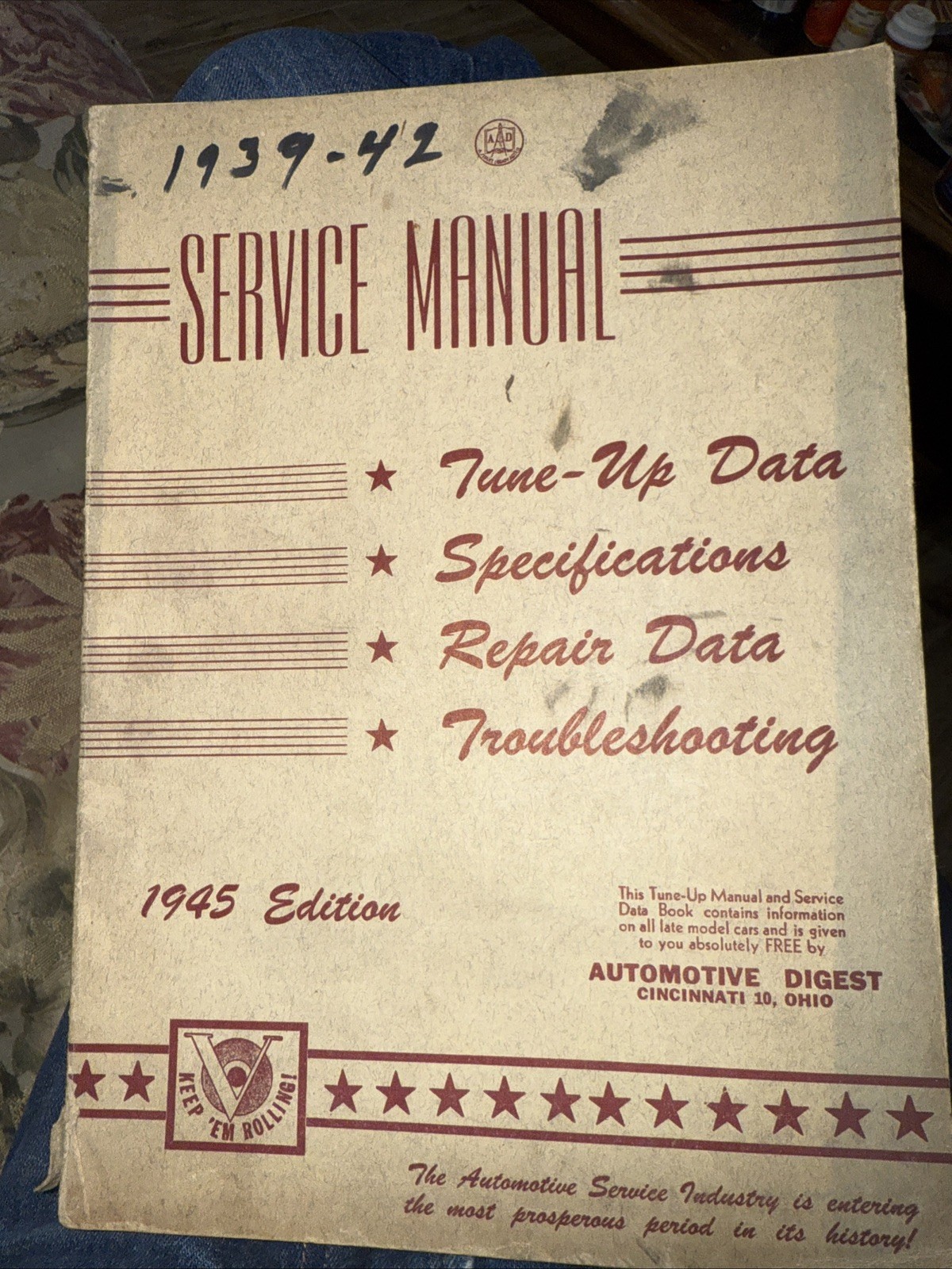 AUTO DIGEST 1945 EDTION SERVICE MANUAL 176 Pages MX. Bagged