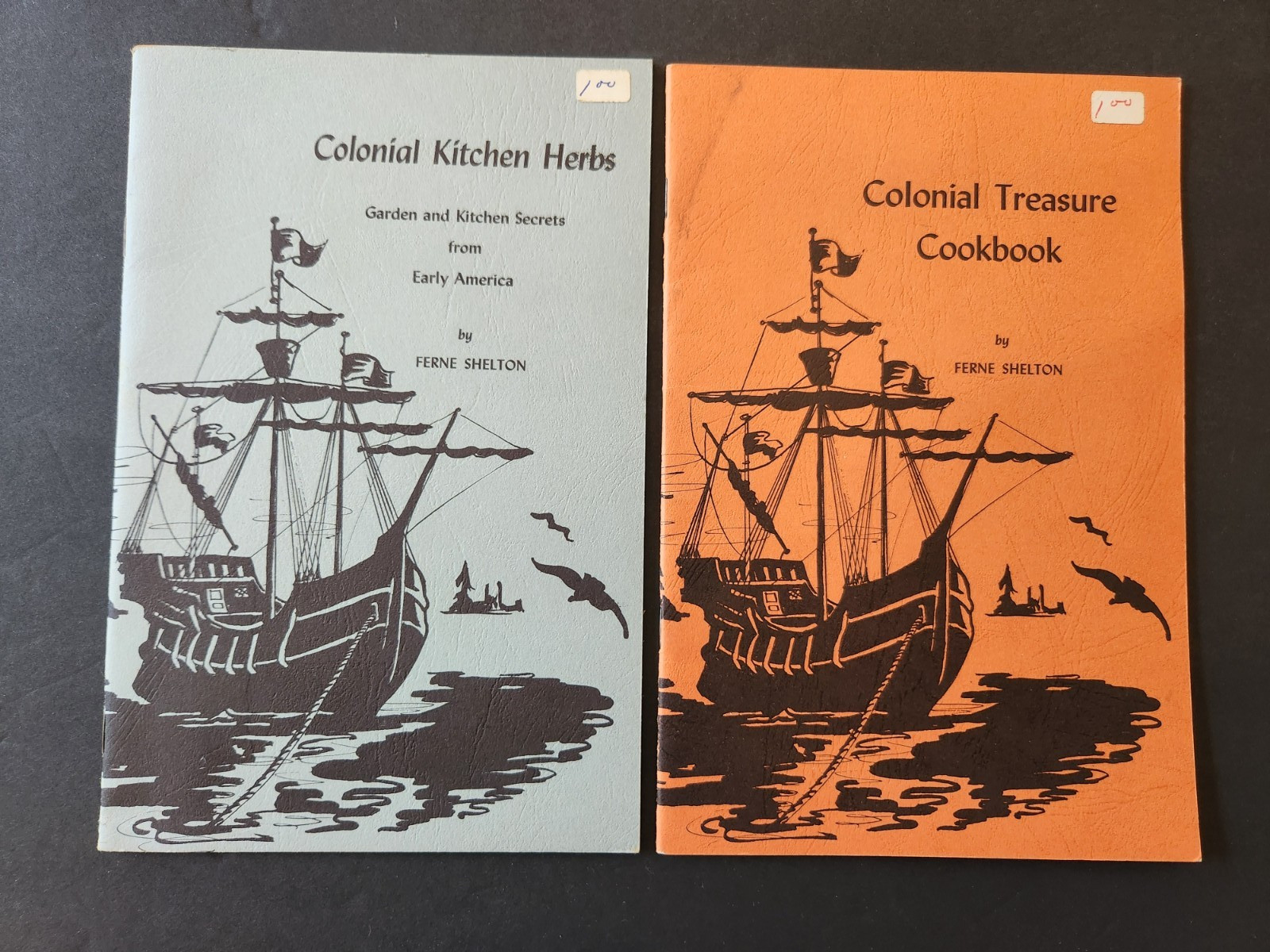 Colonial Kitchen Herbs + Colonial Treasure Cookbook Ferne Shelton Lot 2 History