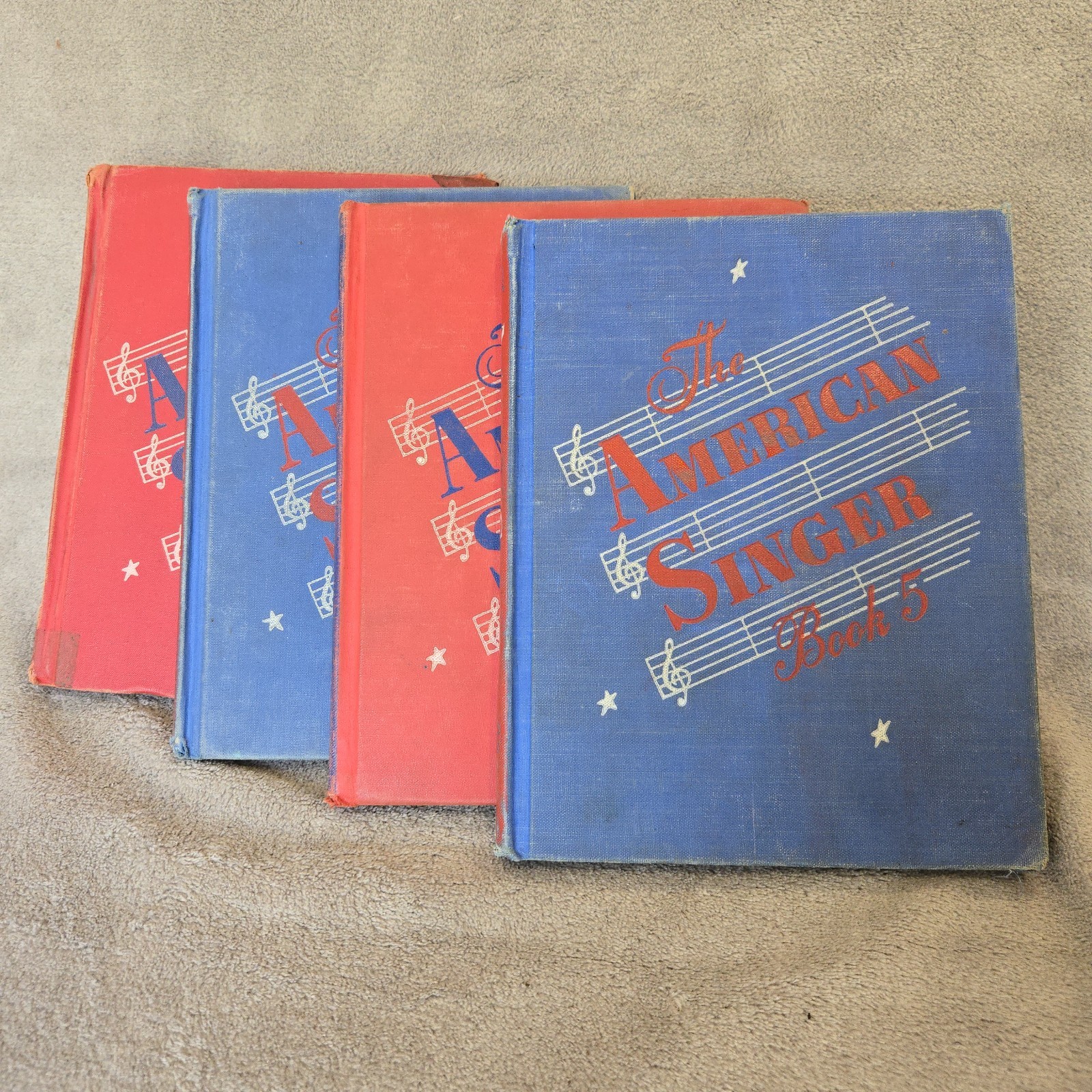 The American Singer Book 2, 3, 4, 5 Hardcover 1940s-50s Vintage School Americana