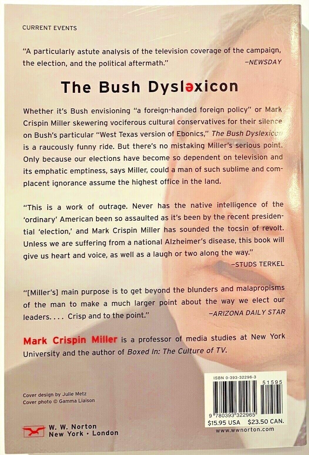 Bush Dyslexicon by Mark Crispin Miller Paperback Political Science George Bush