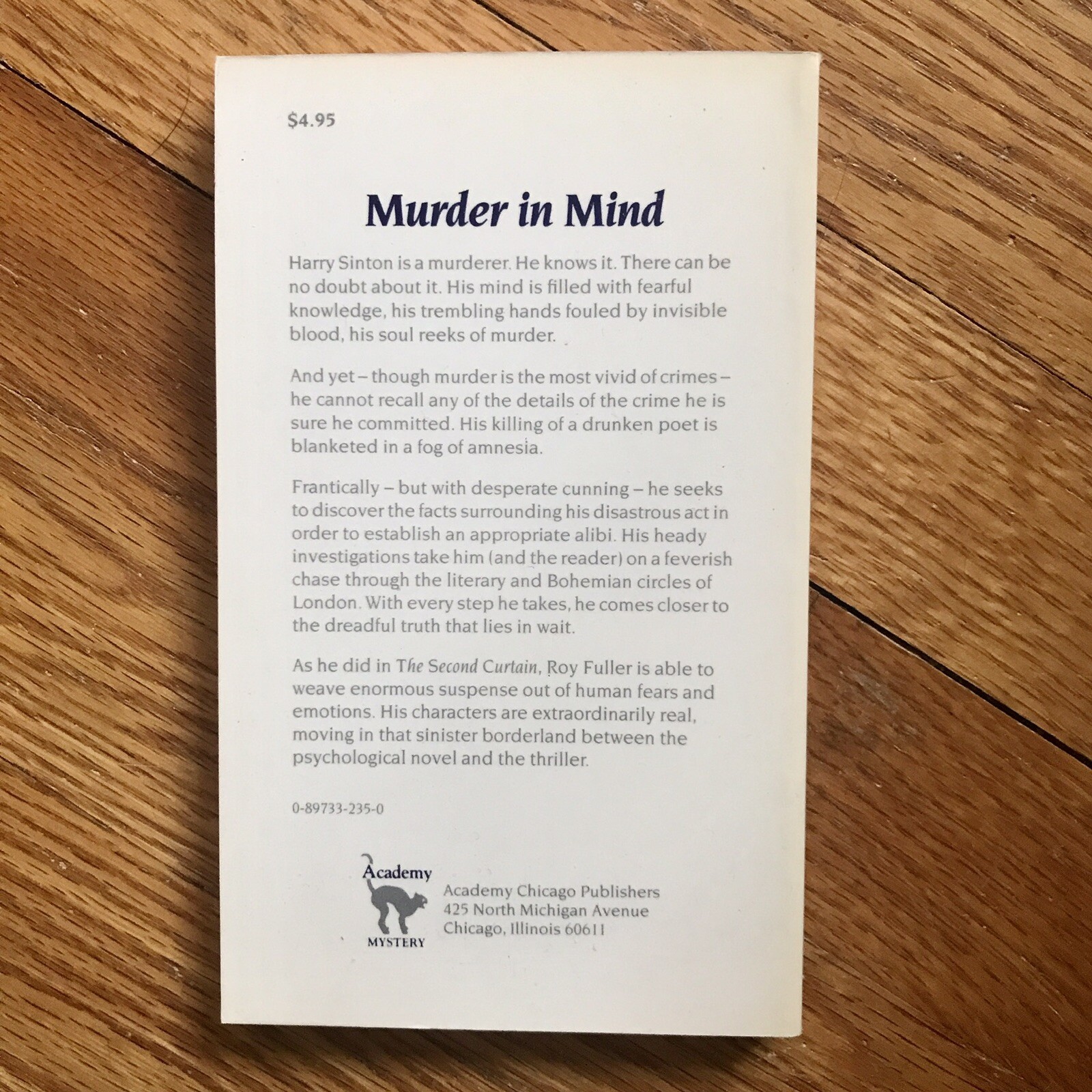 ROY FULLER—Murder in Mind—Academy PB—”Worthy of GRAHAM GREENE”—Neglected Books