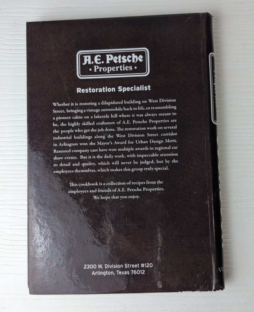 AE Petsche Properties cookbook compilation favorite 2011 w/old cars