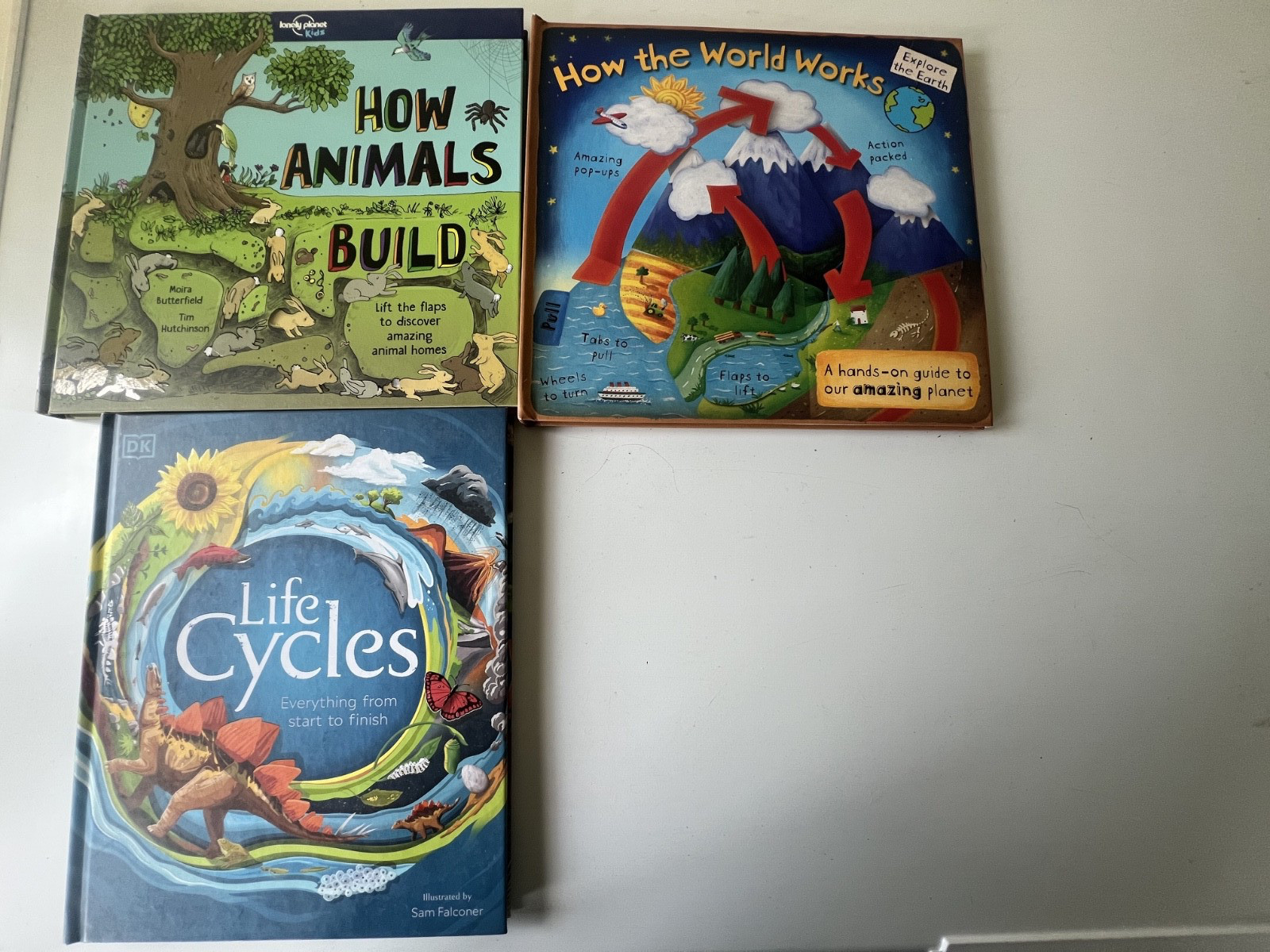 Life Cycles, How Animals Build, How the World Works Three Books Like New