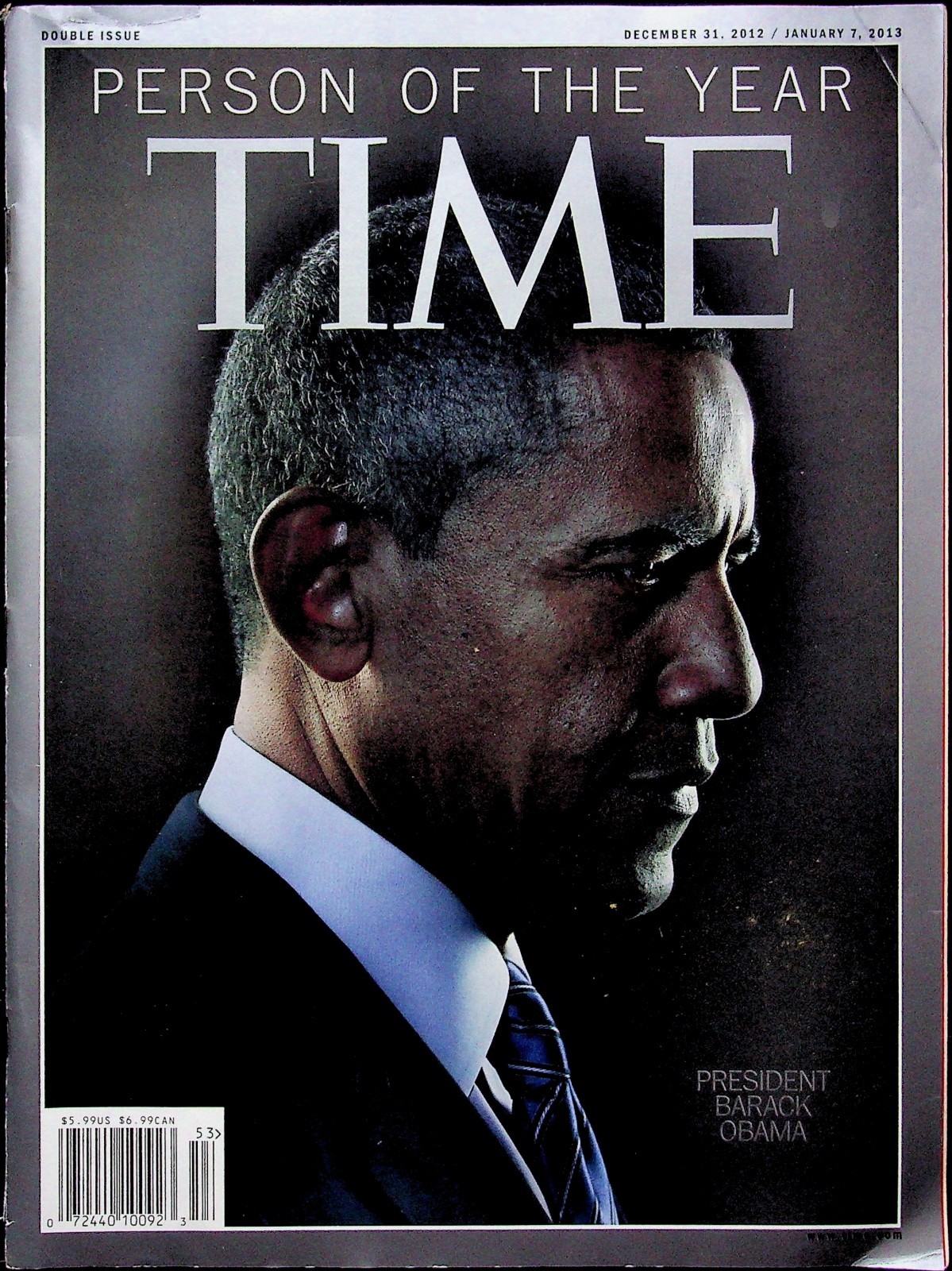 Time Magazine Dec, 31 2012 Person of the Year Barack Obama Double