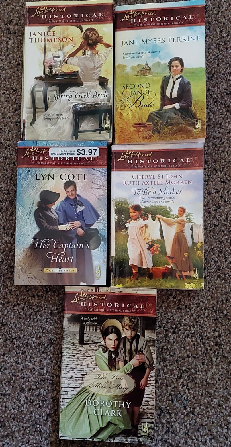 LOT OF 5 LOVE INSPIRED Historical PB books