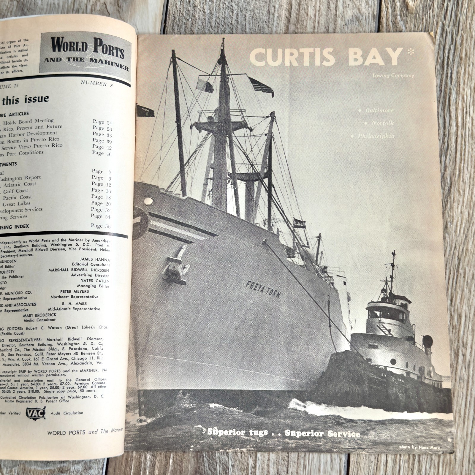 World Ports And The Mariner Shippers Magazine Lot Of 2 Mobile Maritime Ad 1959