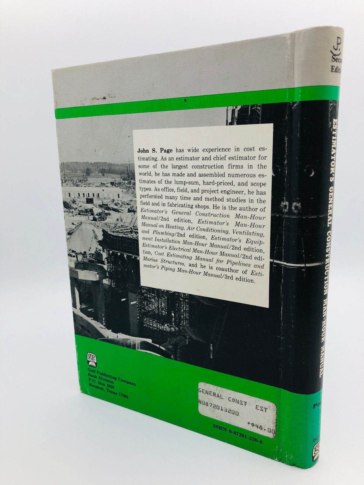 Estimator’s General Construction Man-Hour Manual, 2nd Ed – John Page, HC