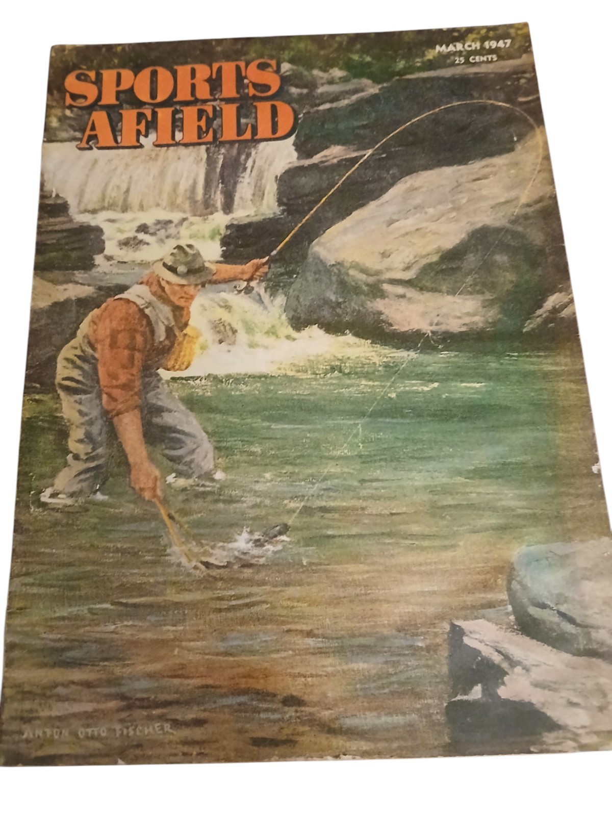 Sports Afield March 1947 Issue Cover Painting By Anton Otto Fischer