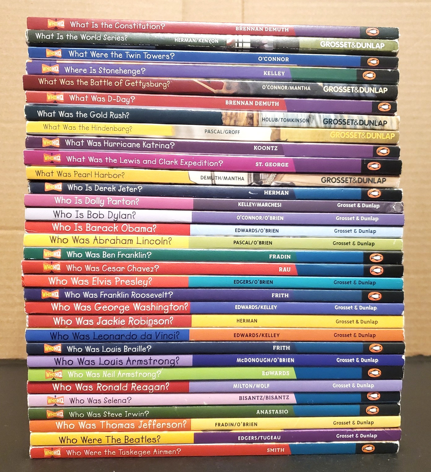 Who What Where Books Lot of 32 Children’s Biography History Paperbacks