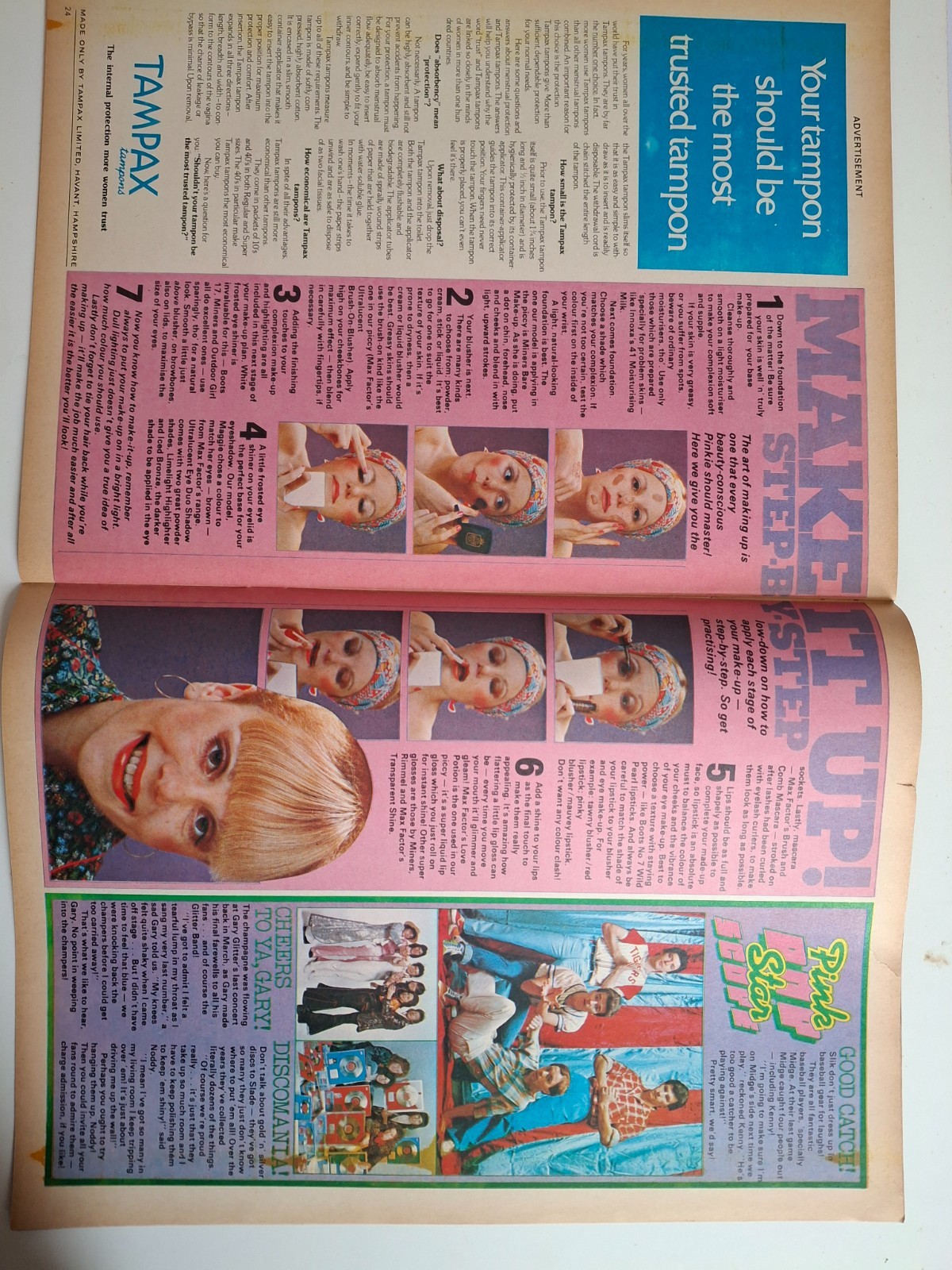 Pink Magazine, issue 163 May 8 1976 Kenny Poster Lovely Condition