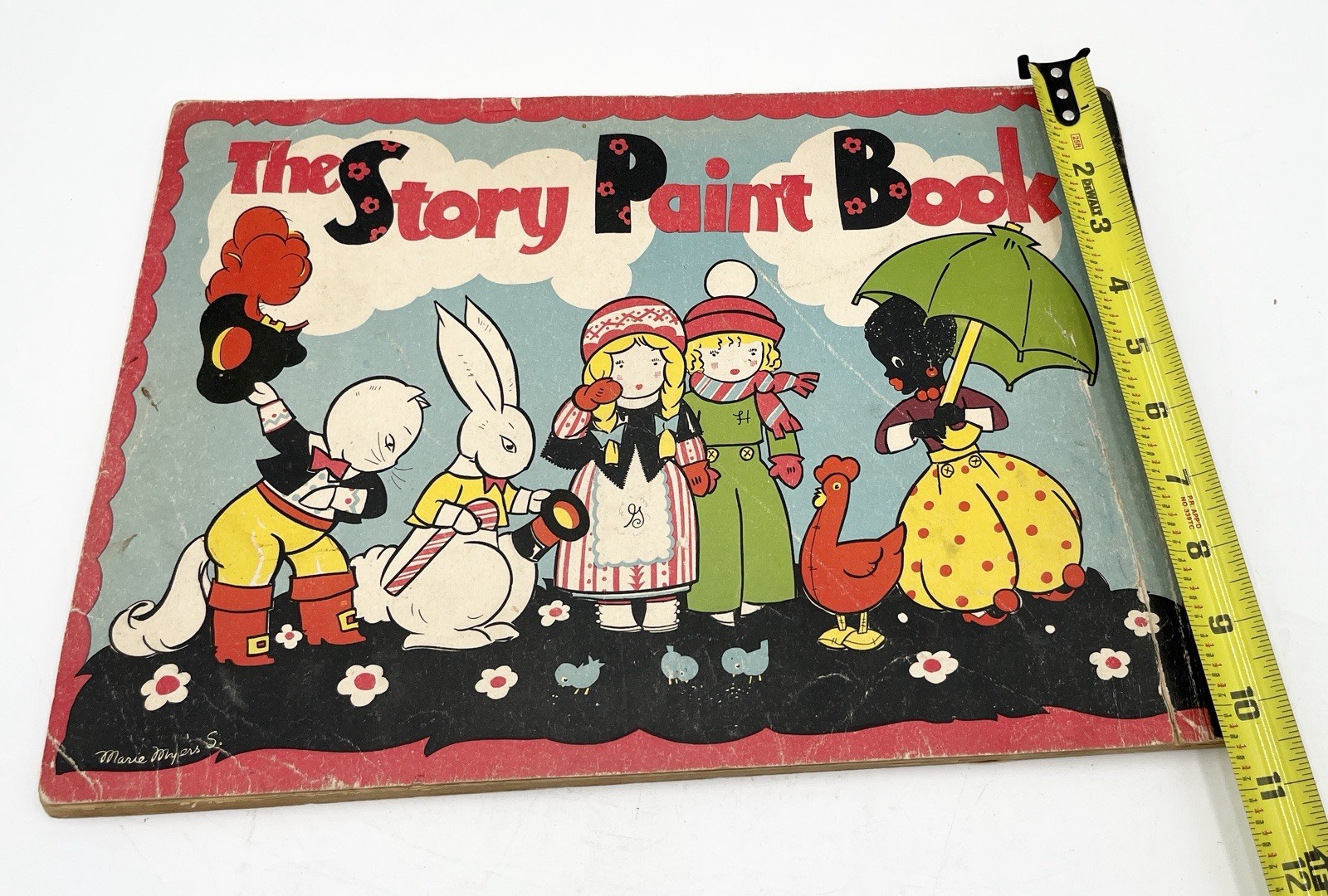1934 Vintage The Story Paint Book 80 Pages 15”x10” By Whitman Publishing Co