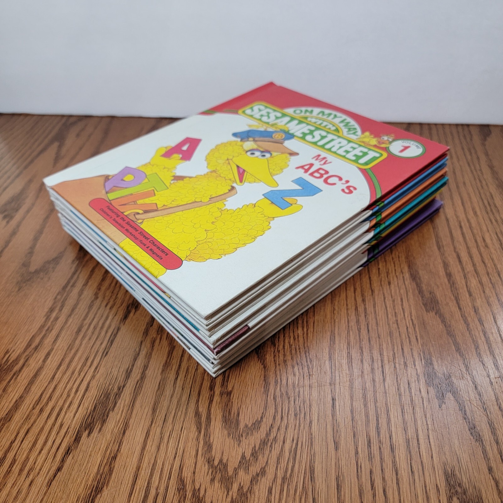 1989 On My Way With Sesame Street Hardcover Kids Learning Books Lot Of 7