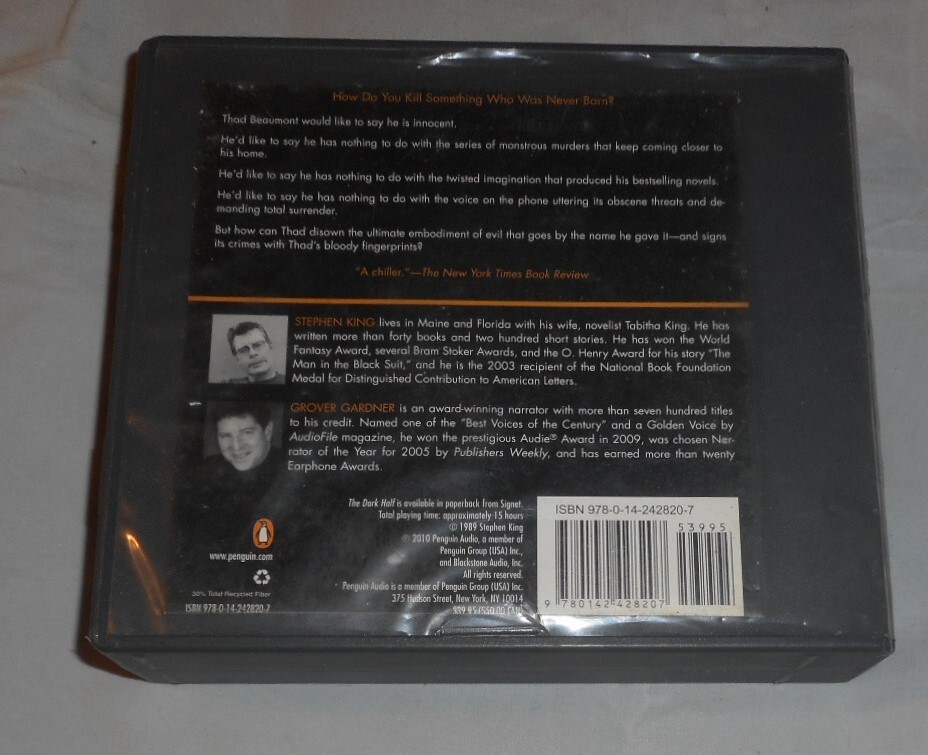 2010 Stephen King The Dark Half Audio Book – 13 CD’s – Penguin Audio 15 Hours