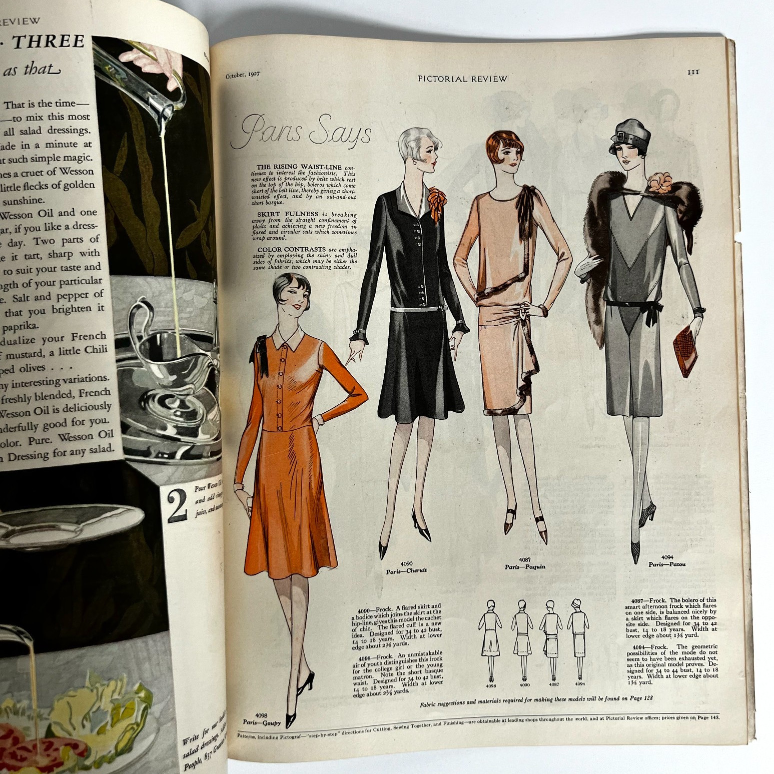 VTG Oct 1927 Pictorial Review McClelland Barclay Paris Fashion Halloween
