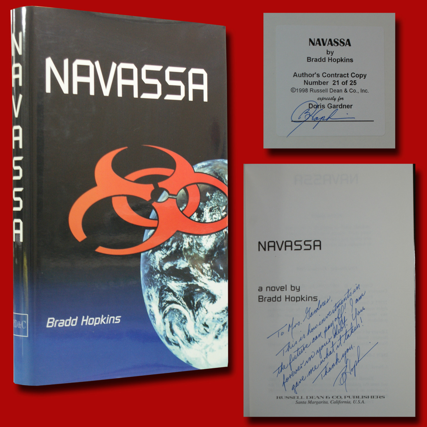 Navassa SIGNED Bradd Hopkins (1998,HC,1st/1st) NEAR FINE