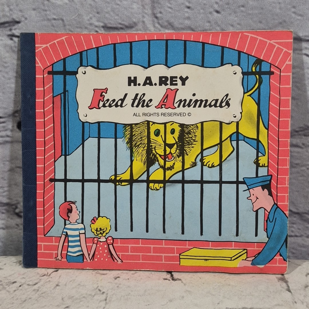 FEED THE ANIMALS by H. A. REY Lift the Flap Book Vintage picture book 1977