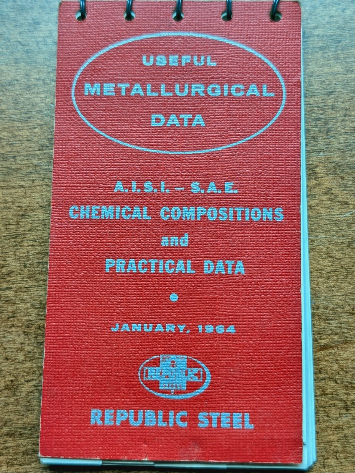 Vtg. Useful Metallurgic Data Pocket Booklet – Republic Steel – 1964 – 54 Pages