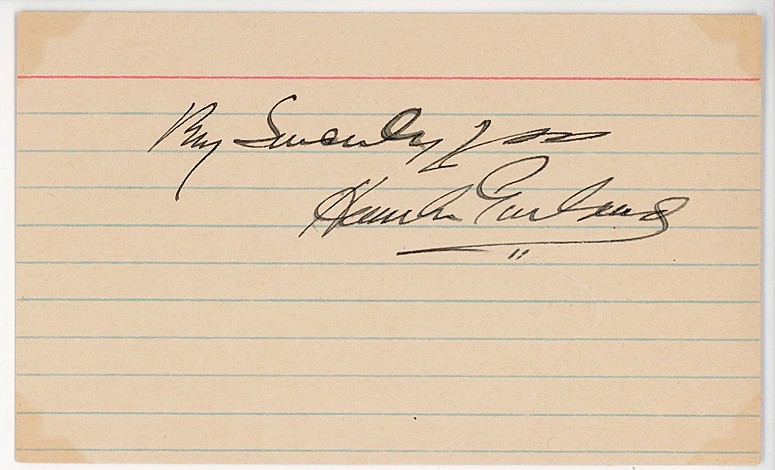 Rare -HAMLIN GARLAND- Author Signed/Autograph/Auto Vintage Index Card – d. 1940