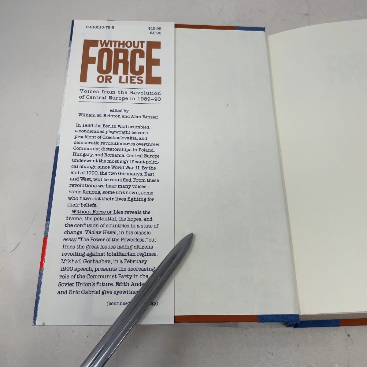 Without Force or Lies by Multiple Authors HC First Edition Very Good 1990