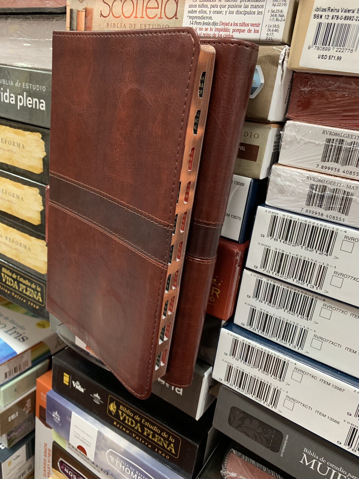 Biblia Ultrafina Reina Valera 1960 CAFE LATHERTOCH Solapa Con Iman Indice