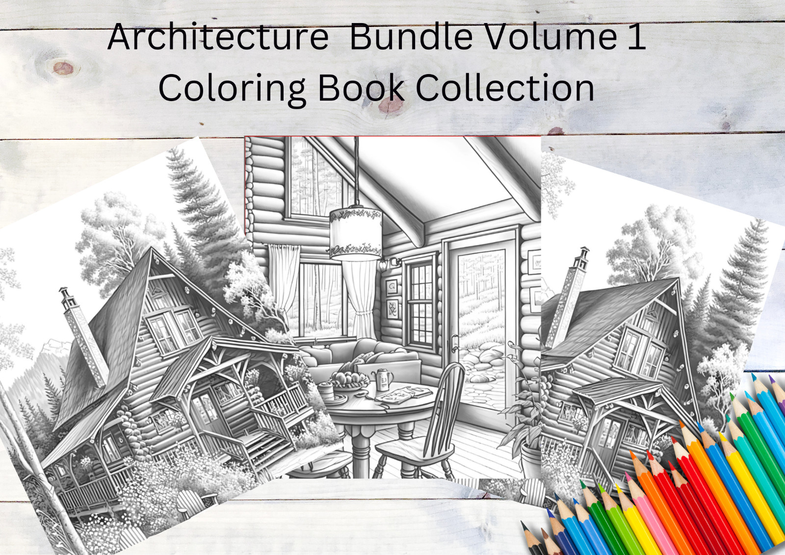 Adult Coloring Pages Bundle Architect bundle 315 Pg Vol 1 Printable Pages