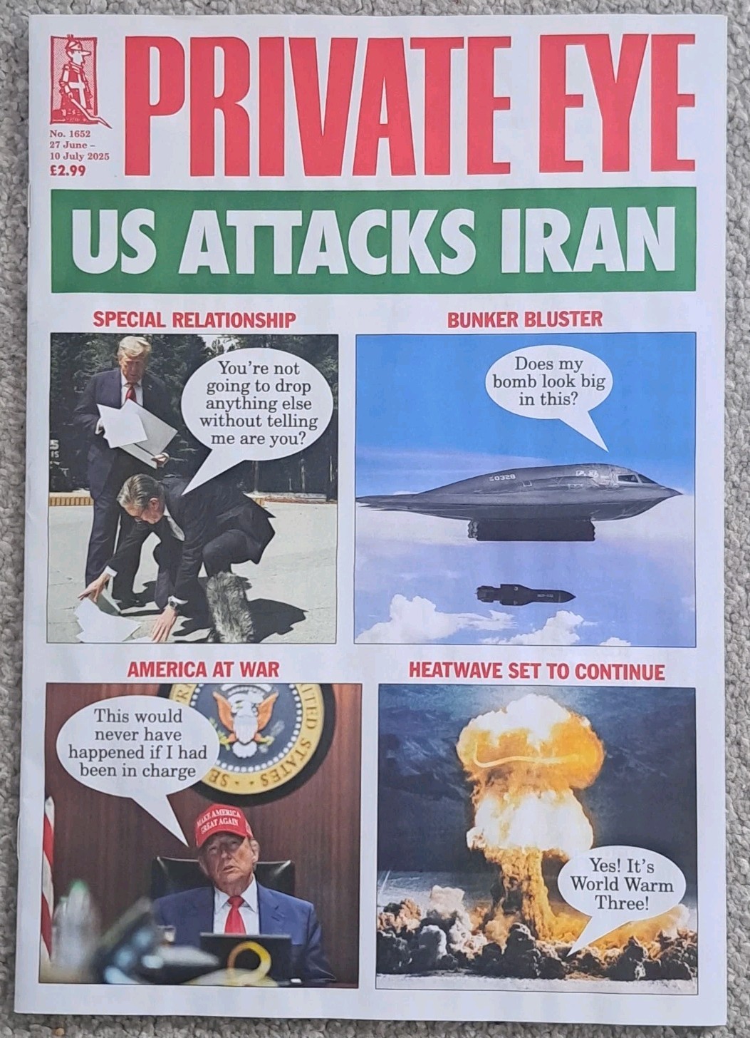 Private Eye magazine 27th June – 10th July 2025 US Attacks Iran