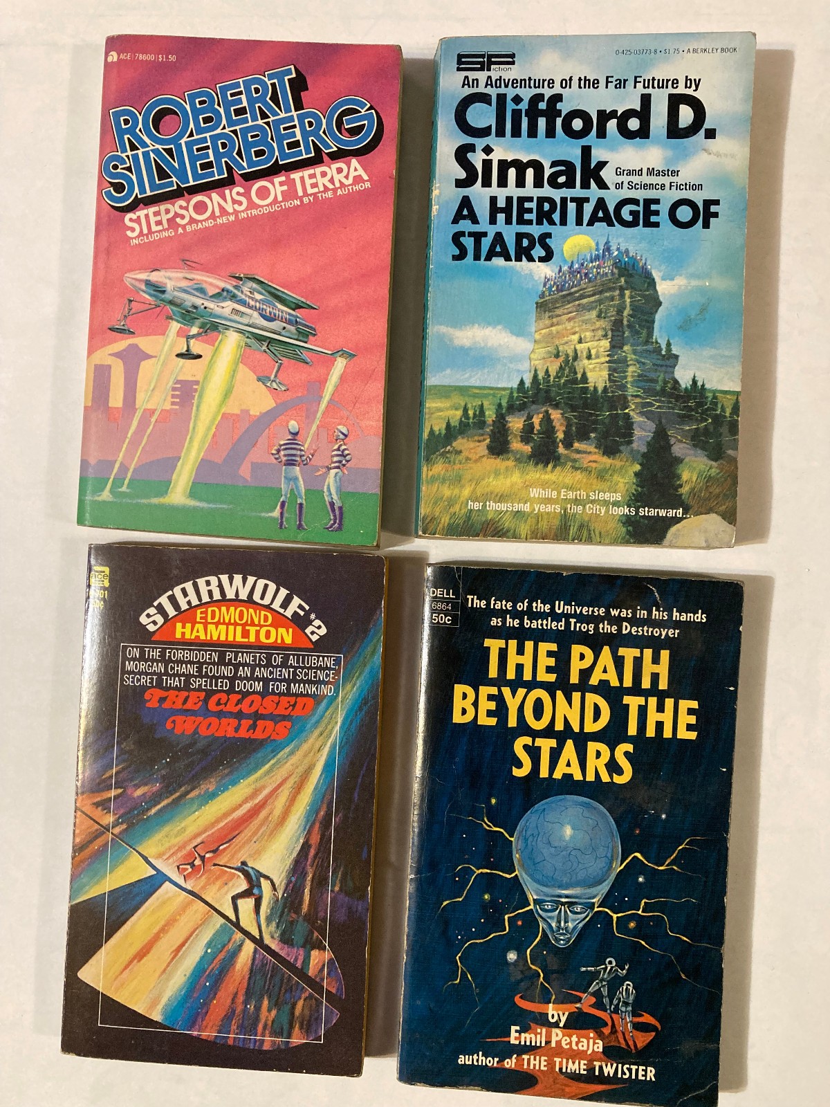 Vintage Sci Fi books, lot of 4, Various Obscure Authors & Titles
