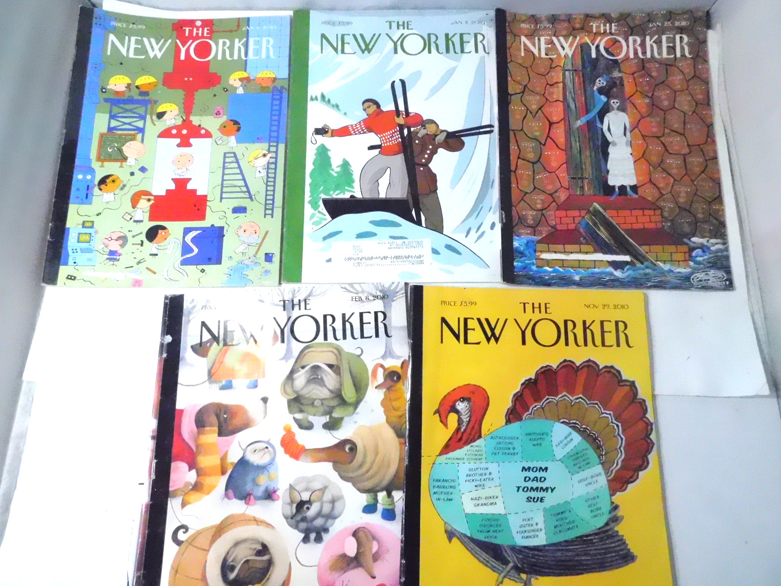 5 New Yorker Complete Magazines-All Dated 2010