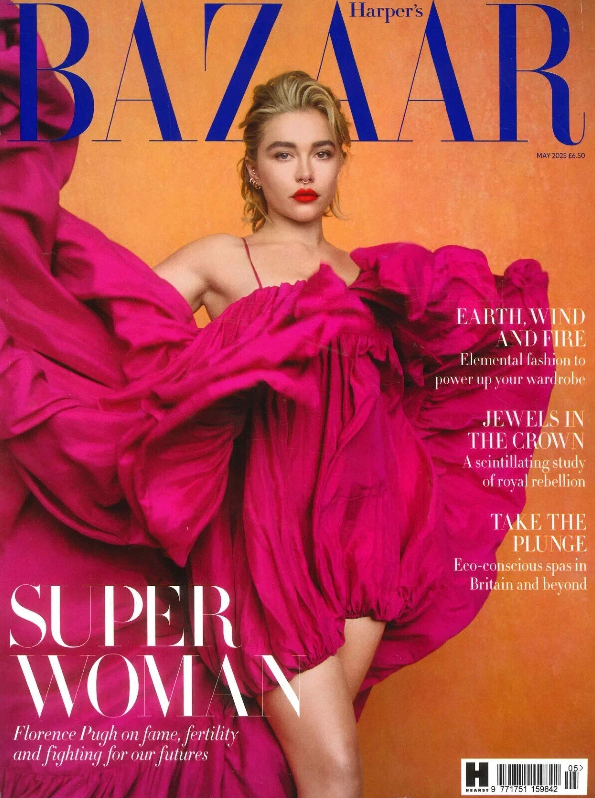 UK Harper’s Bazaar Magazine Florence Pugh, Holliday Grainger, Margaret, May 2025