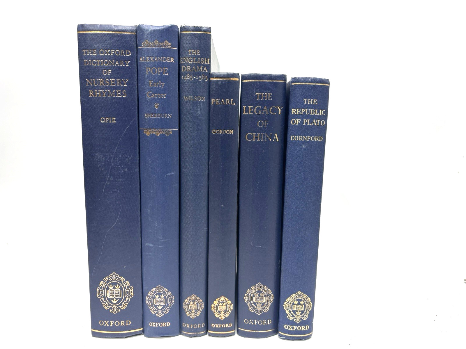 Collection of Vintage Blue Books for Decoration. 16.5cm shelf space.