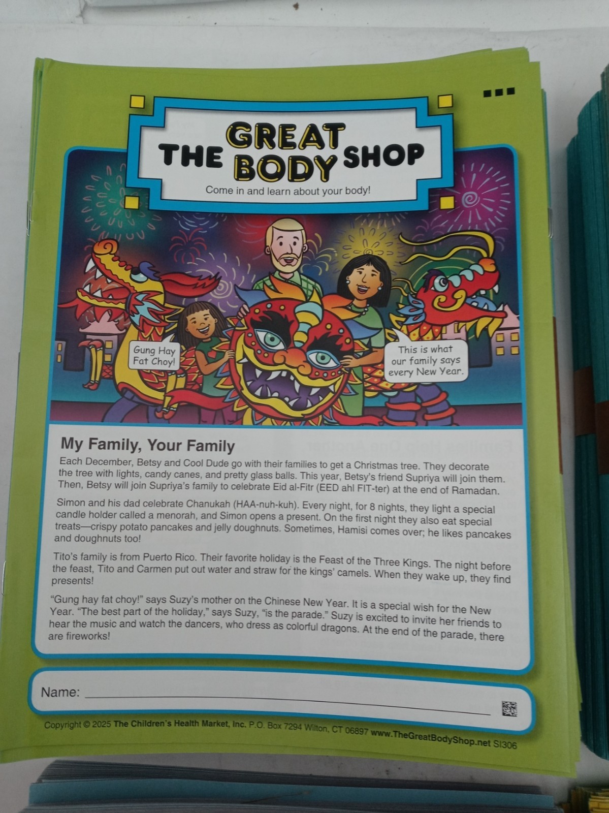 The Great Body Shop Family Bulletin, 4 different bulletins approx 90 copies each