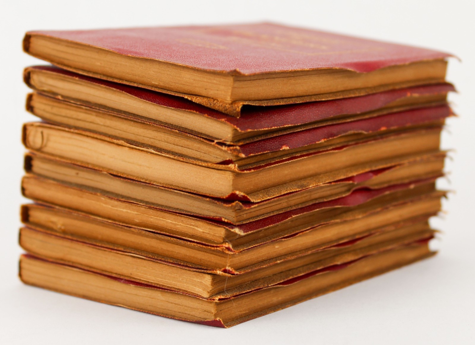 Lot of 9 Vintage Little Leather Library Books Redcroft Edition 1920s Miniature