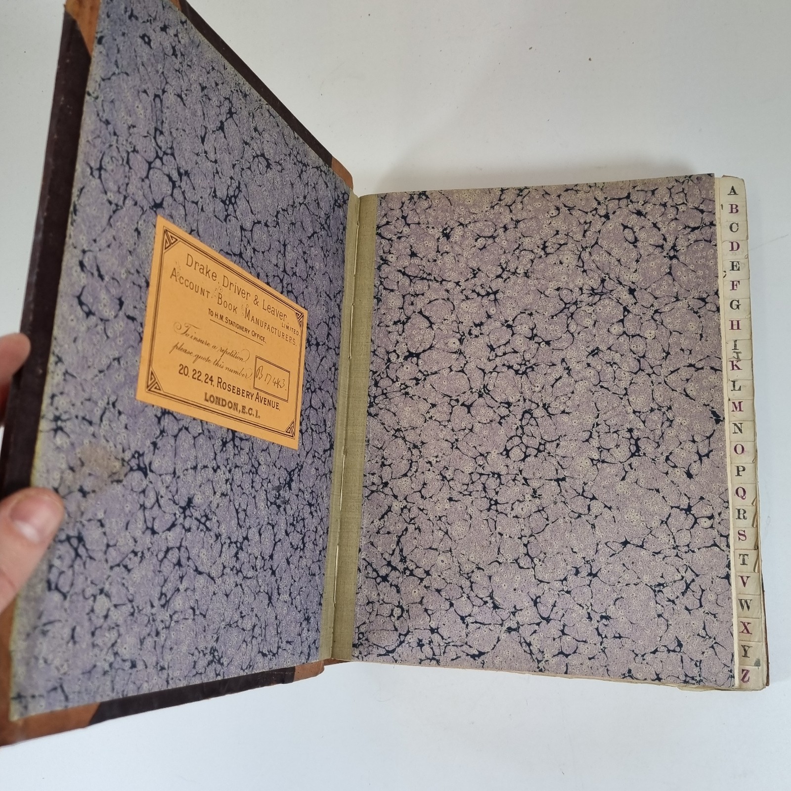 Antique Early 20th Letter Book Account Book Half Calf 29.5cm High Prop