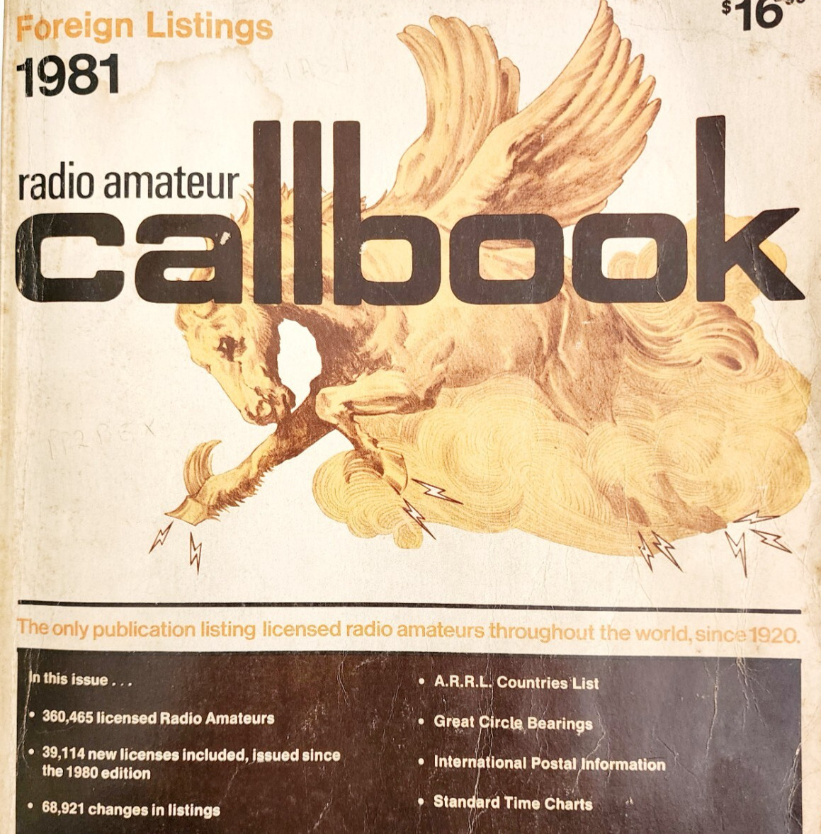 1981 Radio Amateur Callbook w/ Foreign Listings 59th Anniversary Edition PB DWVV