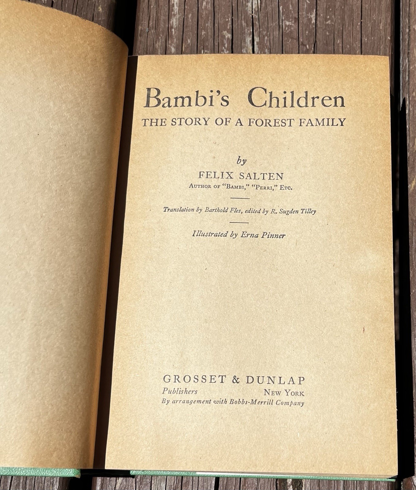 Vintage Bambi’s Children 1939 Book Felix Salten Grosset Dunlap Bobbs-Merrill HB