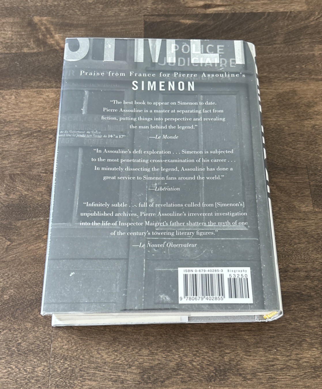 RARE 1ST US ED. Simenon: A Biography by Assouline, Pierre (1997) HC w/DJ