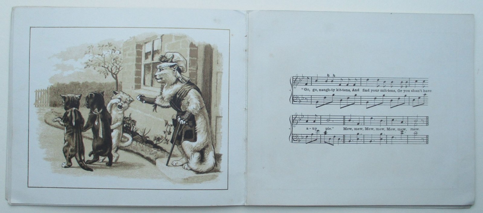 EXTREMELY RARE ANTIQUARIAN C. 1886 THREE LITTLE KITTENS E CALDWELL ILLUSTRATED